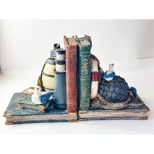 Nautical Theme Detailed Hand Painted Bookend Set by Heritage Mint Ltd